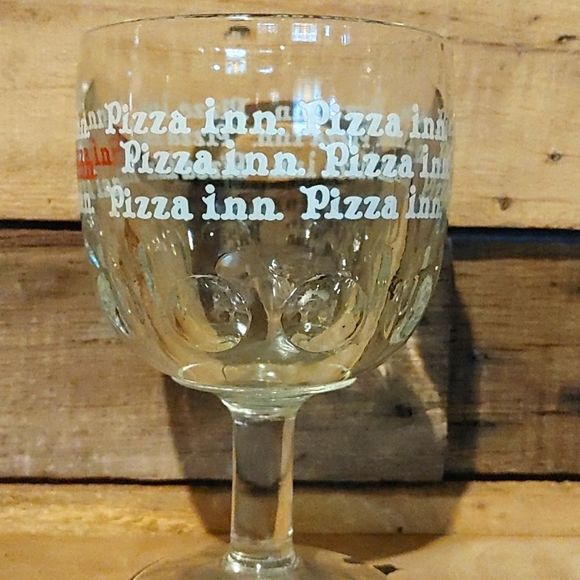 Vintage 80's Pizza Inn Thumbprint Beer Goblet - Picture 2 of 9